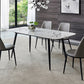 White Top Table with 4 Metal Legs Industrial Rectangle Dining Table 59.1"L x 31.5"W x 29.5"H Without Chairs Clearhalo 'Dining Tables & Seating' 'Dining Tables' 'dining_table' 'furn' 'furn_dining_table' 'Furniture' 'Kitchen & Dining Furniture' 6463934