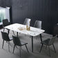 White Top Table with 4 Metal Legs Industrial Rectangle Dining Table 55.1"L x 31.5"W x 29.5"H Without Chairs Clearhalo 'Dining Tables & Seating' 'Dining Tables' 'dining_table' 'furn' 'furn_dining_table' 'Furniture' 'Kitchen & Dining Furniture' 6463935