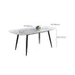White Top Table with 4 Metal Legs Industrial Rectangle Dining Table Clearhalo 'Dining Tables & Seating' 'Dining Tables' 'dining_table' 'furn' 'furn_dining_table' 'Furniture' 'Kitchen & Dining Furniture' 6463943