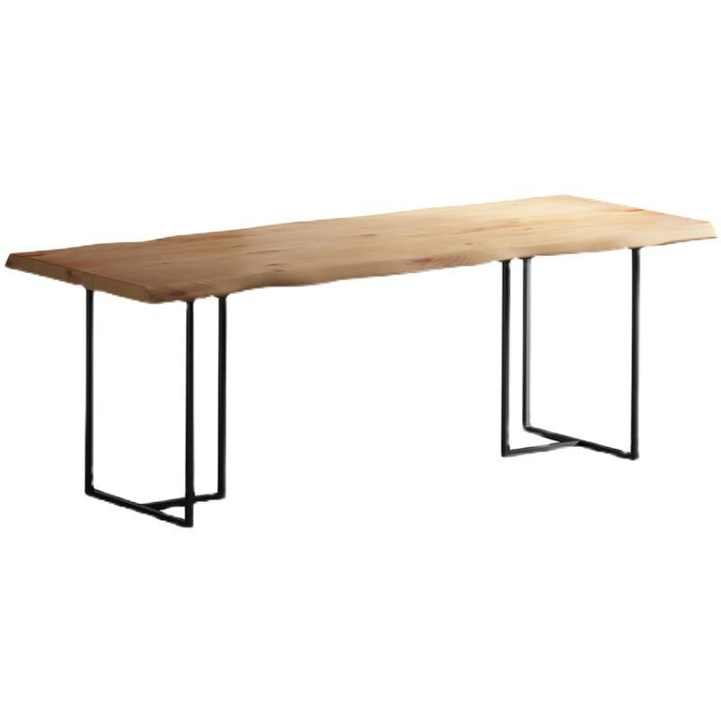 Brown Solid Wood Dining Table Industrial Table with Metal Frame Clearhalo 'Dining Tables & Seating' 'Dining Tables' 'dining_table' 'furn' 'furn_dining_table' 'Furniture' 'Kitchen & Dining Furniture' 6463950