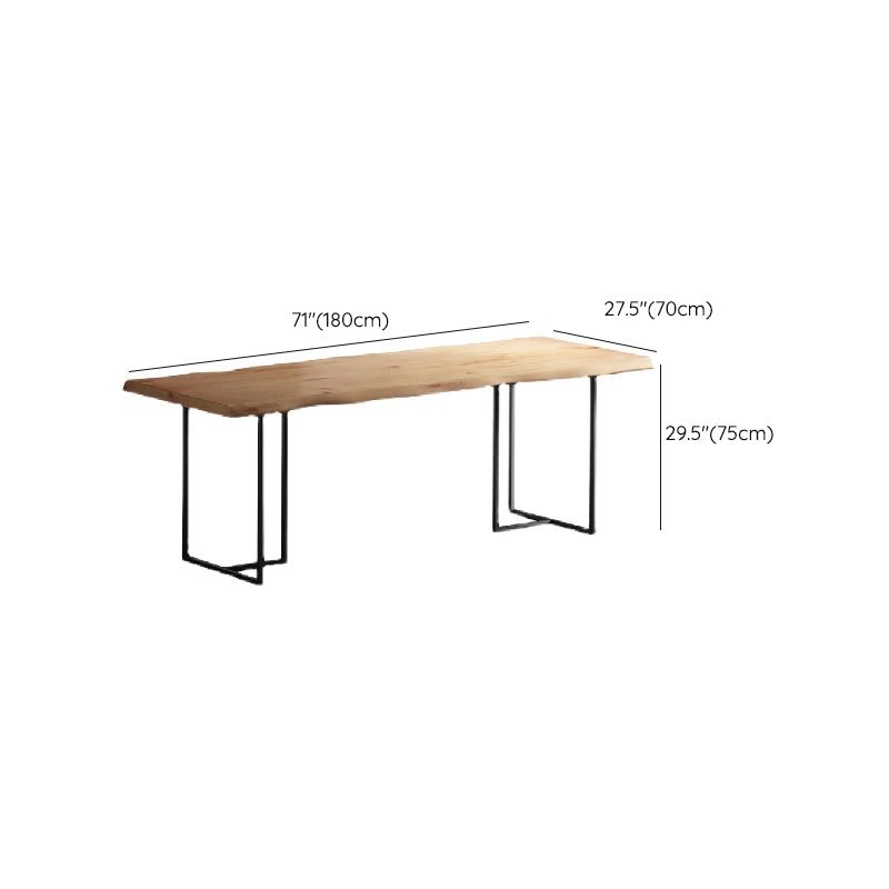 Brown Solid Wood Dining Table Industrial Table with Metal Frame Clearhalo 'Dining Tables & Seating' 'Dining Tables' 'dining_table' 'furn' 'furn_dining_table' 'Furniture' 'Kitchen & Dining Furniture' 6463957
