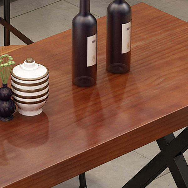 Table de salle à manger en bois de pin pour la maison, Table marron de Style industriel