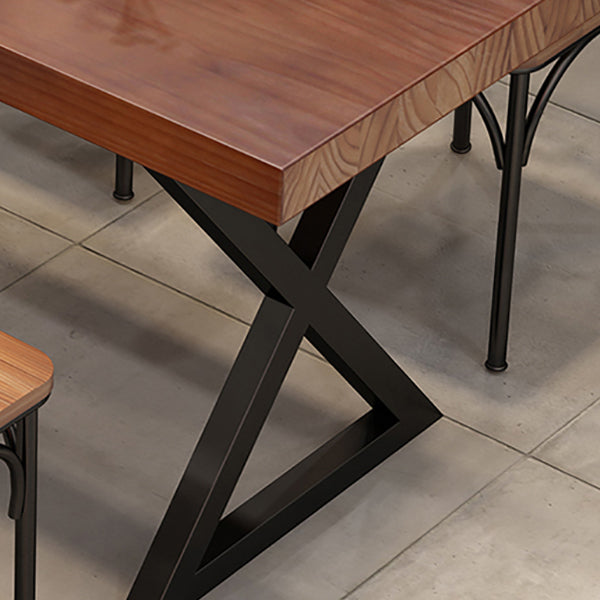 Table de salle à manger en bois de pin pour la maison, Table marron de Style industriel