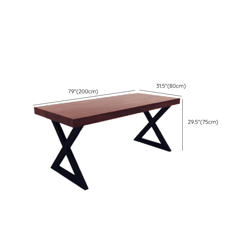 Table de salle à manger en bois de pin pour la maison, Table marron de Style industriel