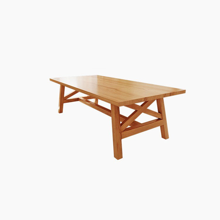 Natural Finish Pine Wood Dinette Table Traditional Luxury Rectangle Dining Table