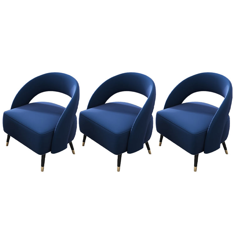Black Dining Set for Home 1/3/4 Pieces Modern Round Table Set 3 Blue Chairs Clearhalo 'Dining Room Sets' 'Dining Tables & Seating' 'dining_room_set' 'furn' 'furn_dining_room_set' 'Furniture' 'Kitchen & Dining Furniture' 6464020