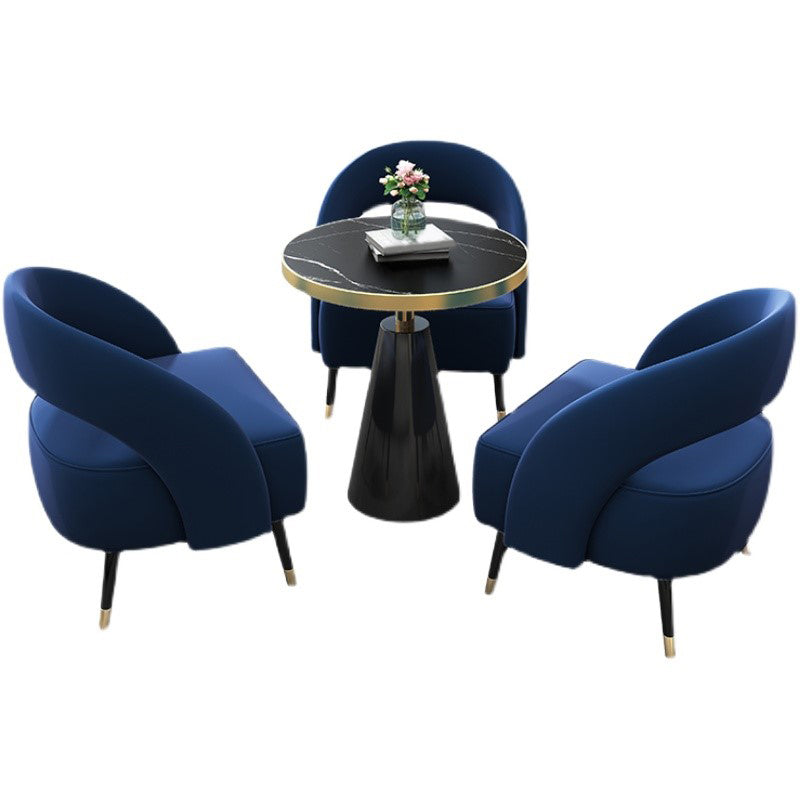 Black Dining Set for Home 1/3/4 Pieces Modern Round Table Set Clearhalo 'Dining Room Sets' 'Dining Tables & Seating' 'dining_room_set' 'furn' 'furn_dining_room_set' 'Furniture' 'Kitchen & Dining Furniture' 6464024