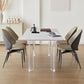 Modern 1/2/4/5/7 Pieces Dining Set Rectangle Stone Dining Table Set in White