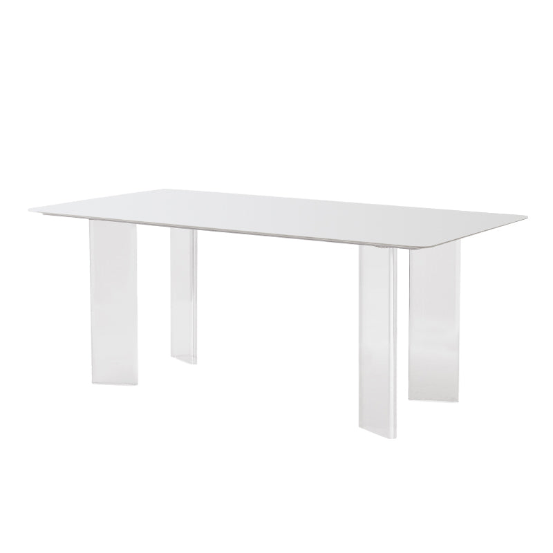 Modern 1/2/4/5/7 Pieces Dining Set Rectangle Stone Dining Table Set in White
