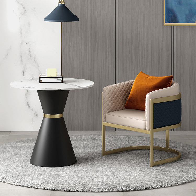 Juego de comedor de piedra blanca para la cocina 1/2/5 piezas de mesa redonda moderna