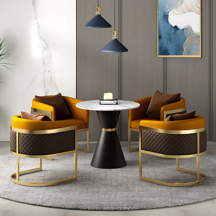 Juego de comedor de piedra blanca para la cocina 1/2/5 piezas de mesa redonda moderna