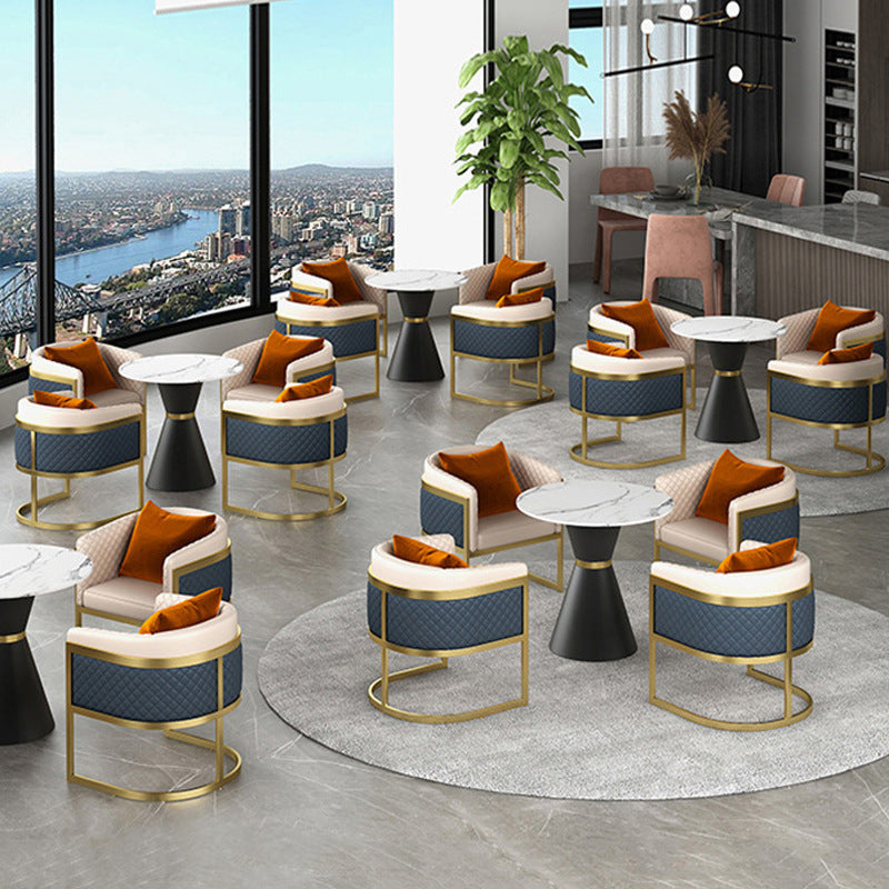 Juego de comedor de piedra blanca para la cocina 1/2/5 piezas de mesa redonda moderna