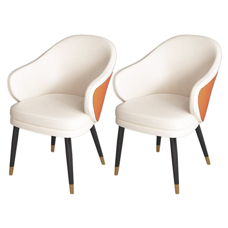 Modern Dining Table Set 1/2/5 Pieces Dinette Set with Padded Chairs 2 Orange Chairs Clearhalo 'Dining Room Sets' 'Dining Tables & Seating' 'dining_room_set' 'furn' 'furn_dining_room_set' 'Furniture' 'Kitchen & Dining Furniture' 6464076