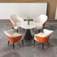 Modern Dining Table Set 1/2/5 Pieces Dinette Set with Padded Chairs 5 Pieces: Table, 4 Orange Chairs Clearhalo 'Dining Room Sets' 'Dining Tables & Seating' 'dining_room_set' 'furn' 'furn_dining_room_set' 'Furniture' 'Kitchen & Dining Furniture' 6464077