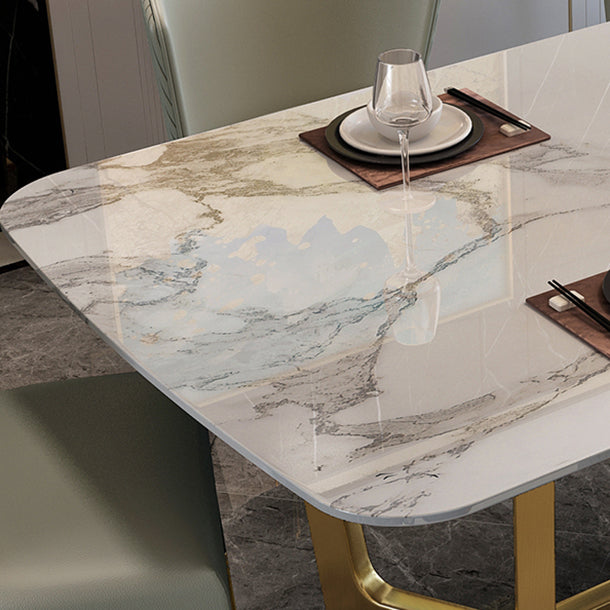 Modern 1/2/5/6/7 Pieces Dining Set Rectangle Stone Dining Table Set for Home Clearhalo 'Dining Room Sets' 'Dining Tables & Seating' 'dining_room_set' 'furn' 'furn_dining_room_set' 'Furniture' 'Kitchen & Dining Furniture' 6464129