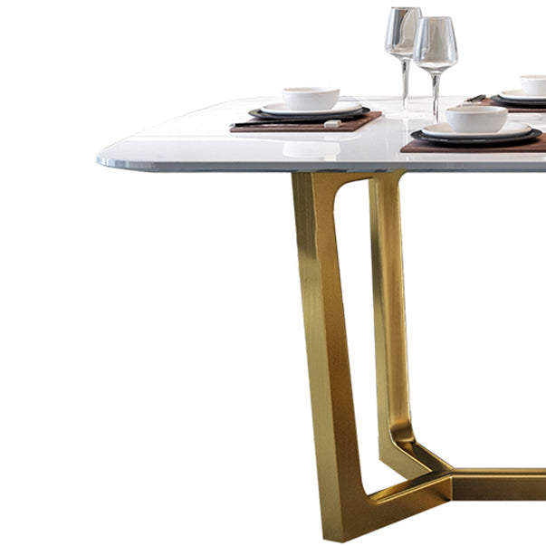 Modern 1/2/5/6/7 Pieces Dining Set Rectangle Stone Dining Table Set for Home Clearhalo 'Dining Room Sets' 'Dining Tables & Seating' 'dining_room_set' 'furn' 'furn_dining_room_set' 'Furniture' 'Kitchen & Dining Furniture' 6464131