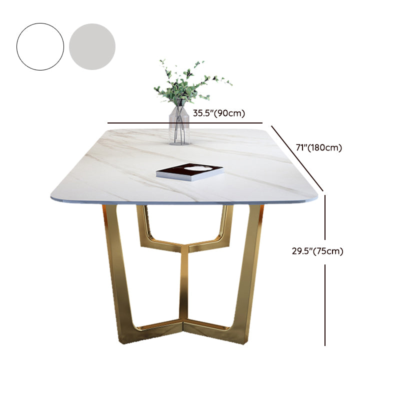 Modern 1/2/5/6/7 Pieces Dining Set Rectangle Stone Dining Table Set for Home Clearhalo 'Dining Room Sets' 'Dining Tables & Seating' 'dining_room_set' 'furn' 'furn_dining_room_set' 'Furniture' 'Kitchen & Dining Furniture' 6464136