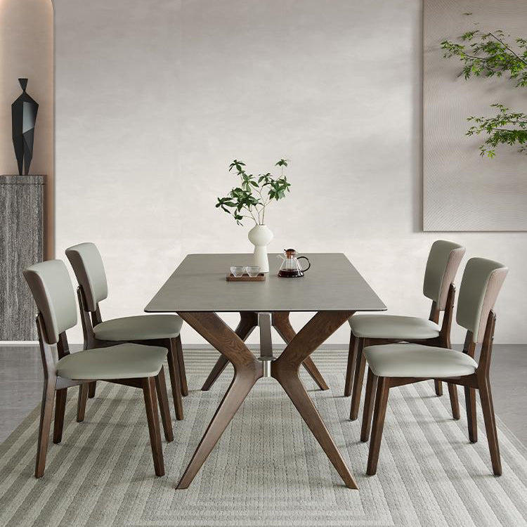 Minimalist 1/4/5/7 Pieces Furniture Stone Rectangle Dining Chairs Set in Gray Clearhalo 'Dining Room Sets' 'Dining Tables & Seating' 'dining_room_set' 'furn' 'furn_dining_room_set' 'Furniture' 'Kitchen & Dining Furniture' 6464141