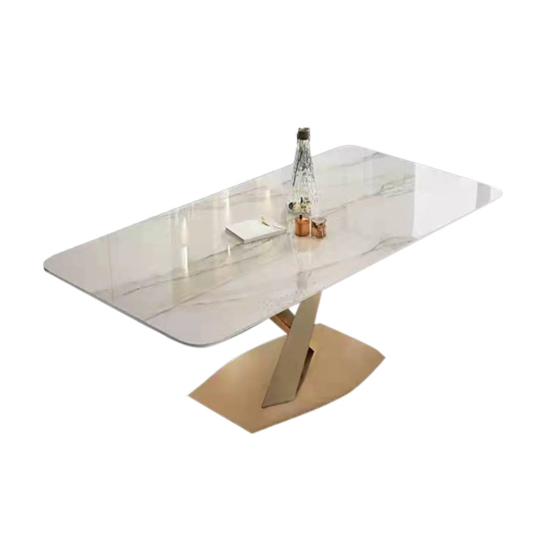 Minimalist 1/2/6/7 Pieces Furniture Stone Rectangle Dining Chairs Set for Home White 71"L x 31"W Clearhalo 'Dining Room Sets' 'Dining Tables & Seating' 'dining_room_set' 'furn' 'furn_dining_room_set' 'Furniture' 'Kitchen & Dining Furniture' 6464164