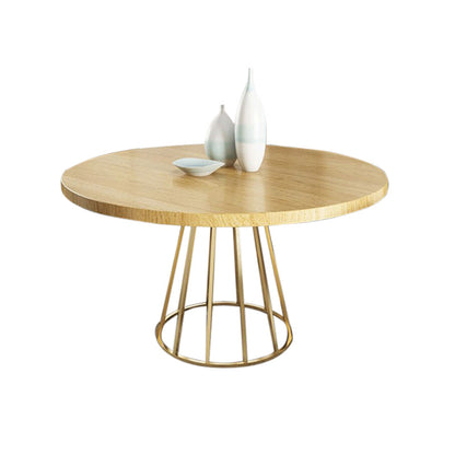 Contemporaneo 1/2/5/7 pezzi mobili rotondi tavolo da pranzo in legno massiccio impostata in marrone