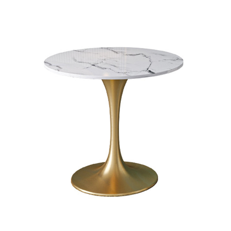 Glam Dinette Set for Home 1/2/4/5 Pieces Glossy White Stone Dining Table Set