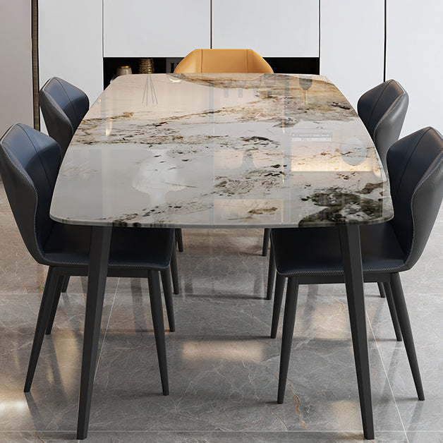 Ensemble de restauration en pierre contemporaine 1/2/5/7 pièces Table à manger avec des chaises arrière solides