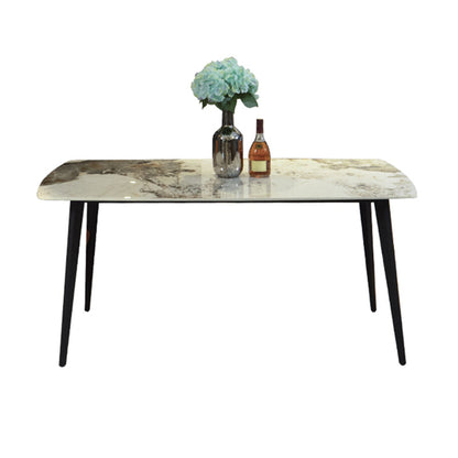 Ensemble de restauration en pierre contemporaine 1/2/5/7 pièces Table à manger avec des chaises arrière solides