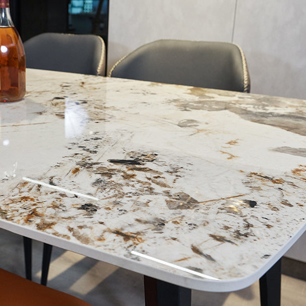 Ensemble de restauration en pierre contemporaine 1/2/5/7 pièces Table à manger avec des chaises arrière solides