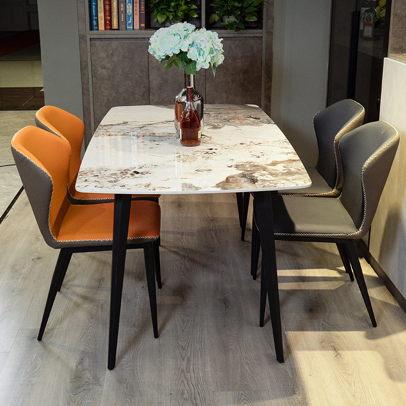 Ensemble de restauration en pierre contemporaine 1/2/5/7 pièces Table à manger avec des chaises arrière solides
