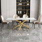 Contemporary 1/2/5 Pieces Furniture Faux Marble Rectangle Dining Chairs Set for Home