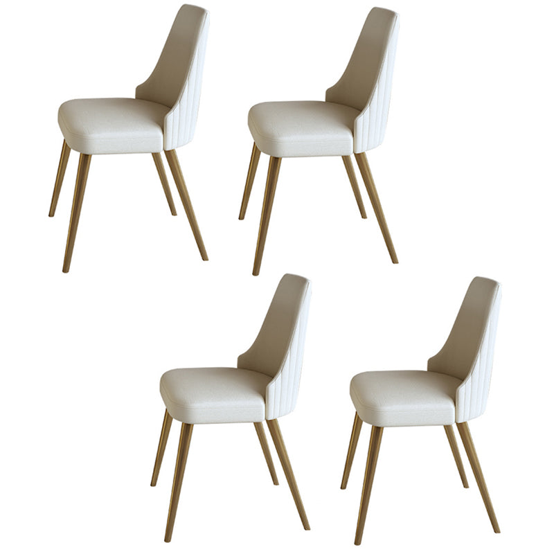 White Glam Dinette Set for Dining Room 1/4/5/7 Pieces Stone Top Dining Table Set 4 White Chairs Clearhalo 'Dining Room Sets' 'Dining Tables & Seating' 'dining_room_set' 'furn' 'furn_dining_room_set' 'Furniture' 'Kitchen & Dining Furniture' 6464309