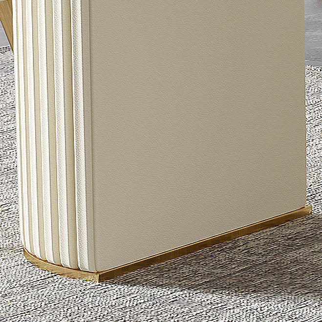 Ensemble de glamour blanc pour salle à manger 1/4/5/7 pièces en pierre table table