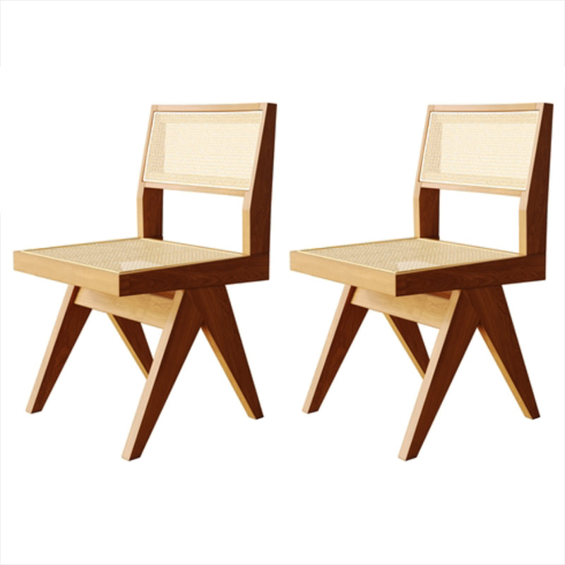 Solid Wood Dining Table Set with Acrylic Base 1/2/4/5 Pieces Dinette Set for Kitchen 2 Light Wood Chairs Clearhalo 'Dining Room Sets' 'Dining Tables & Seating' 'dining_room_set' 'furn' 'furn_dining_room_set' 'Furniture' 'Kitchen & Dining Furniture' 6464327