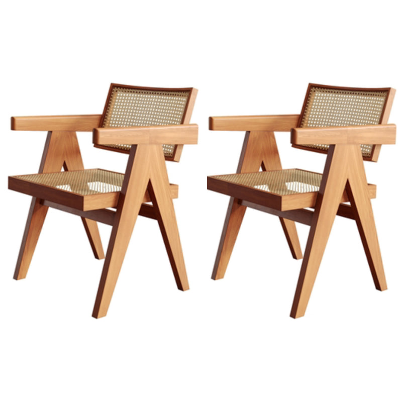 Solid Wood Dining Table Set with Acrylic Base 1/2/4/5 Pieces Dinette Set for Kitchen 2 Wood Chairs Clearhalo 'Dining Room Sets' 'Dining Tables & Seating' 'dining_room_set' 'furn' 'furn_dining_room_set' 'Furniture' 'Kitchen & Dining Furniture' 6464331