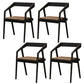 Contemporary 1/4/5/7 Pieces Furniture Round Solid Wood Dining Table Set in Brown 4 Bright Black Chairs Clearhalo 'Dining Room Sets' 'Dining Tables & Seating' 'dining_room_set' 'furn' 'furn_dining_room_set' 'Furniture' 'Kitchen & Dining Furniture' 6464349