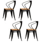 Contemporary 1/4/5/7 Pieces Furniture Round Solid Wood Dining Table Set in Brown 4 Black Chairs Clearhalo 'Dining Room Sets' 'Dining Tables & Seating' 'dining_room_set' 'furn' 'furn_dining_room_set' 'Furniture' 'Kitchen & Dining Furniture' 6464351