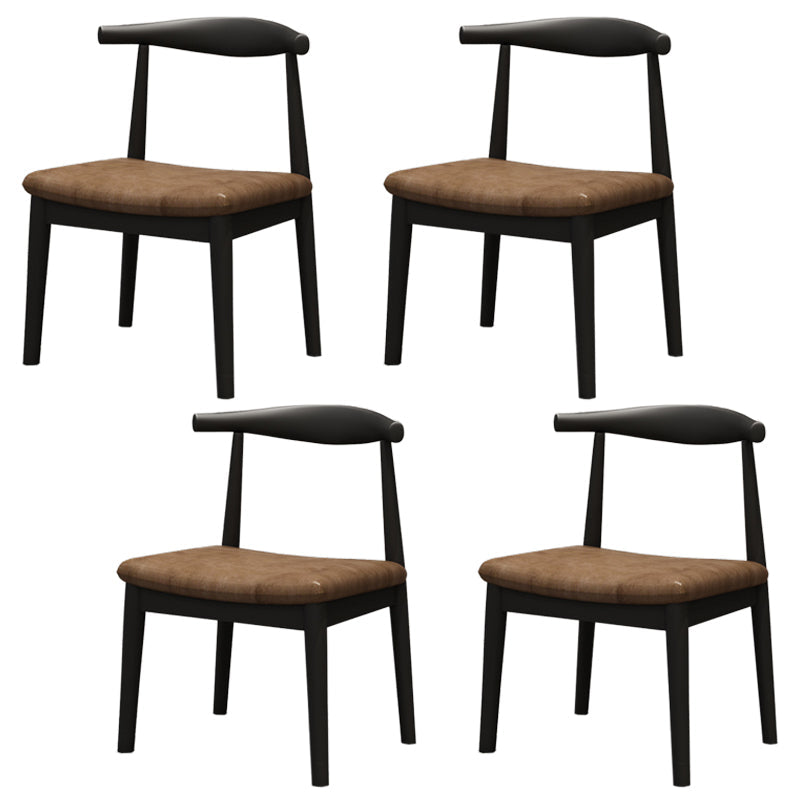 Contemporary 1/4/5/7 Pieces Furniture Round Solid Wood Dining Table Set in Brown 4 Brown Chairs Clearhalo 'Dining Room Sets' 'Dining Tables & Seating' 'dining_room_set' 'furn' 'furn_dining_room_set' 'Furniture' 'Kitchen & Dining Furniture' 6464354