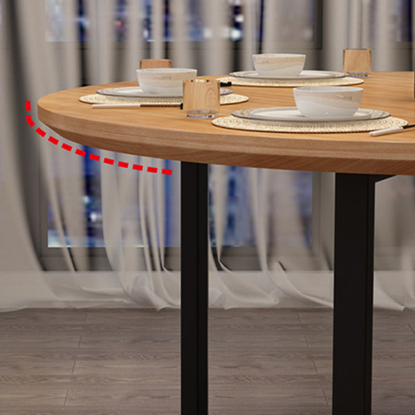 Contemporary 1/4/5/7 Pieces Furniture Round Solid Wood Dining Table Set in Brown Clearhalo 'Dining Room Sets' 'Dining Tables & Seating' 'dining_room_set' 'furn' 'furn_dining_room_set' 'Furniture' 'Kitchen & Dining Furniture' 6464357
