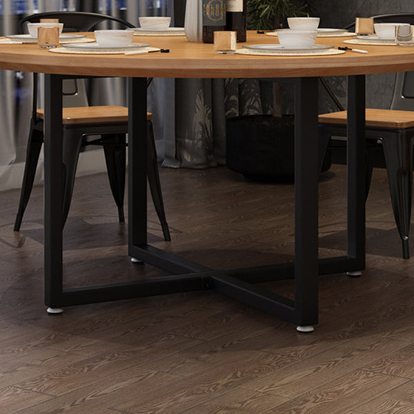 Contemporary 1/4/5/7 Pieces Furniture Round Solid Wood Dining Table Set in Brown Clearhalo 'Dining Room Sets' 'Dining Tables & Seating' 'dining_room_set' 'furn' 'furn_dining_room_set' 'Furniture' 'Kitchen & Dining Furniture' 6464358