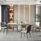Modern Stone Dining Table Set 1/2/3/5/7 Pieces Dining Set with Solid Back Chairs