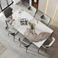 Modern Stone Dining Table Set 1/2/3/5/7 Pieces Dining Set with Solid Back Chairs