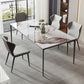 Modern Stone Dining Table Set 1/2/3/5/7 Pieces Dining Set with Solid Back Chairs