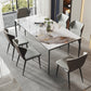Modern Stone Dining Table Set 1/2/3/5/7 Pieces Dining Set with Solid Back Chairs