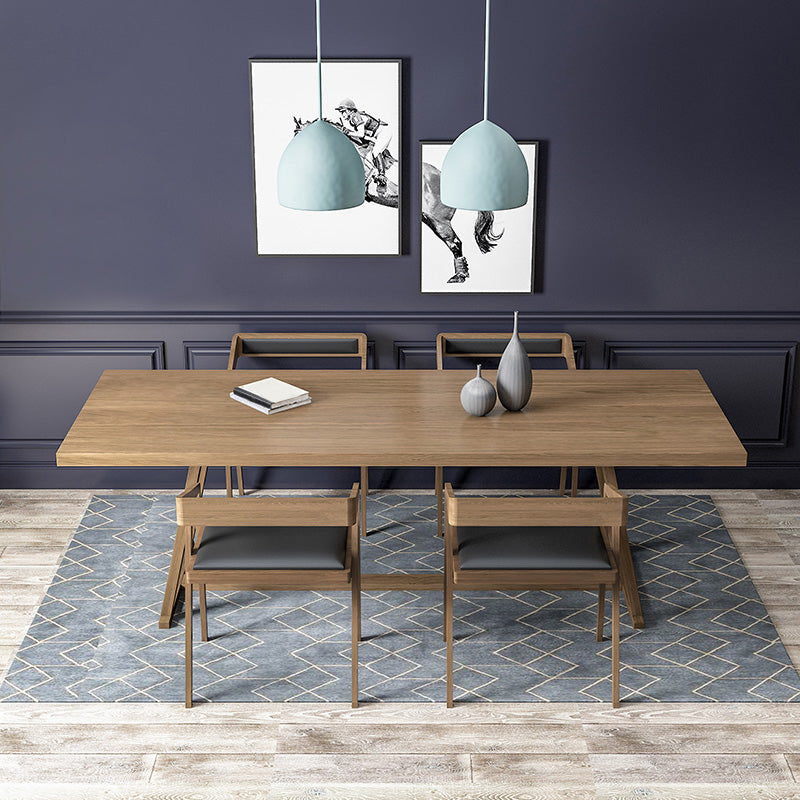 Brown Wood Dining Set with Wooden Chairs 1/2/5/7 Pieces Dinette Set for Home