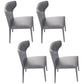 Glam Dinette Set for Dining Room 1/4/5 Pieces Glossy White Dining Table Set 4 Grey Chairs Clearhalo 'Dining Room Sets' 'Dining Tables & Seating' 'dining_room_set' 'furn' 'furn_dining_room_set' 'Furniture' 'Kitchen & Dining Furniture' 6464416