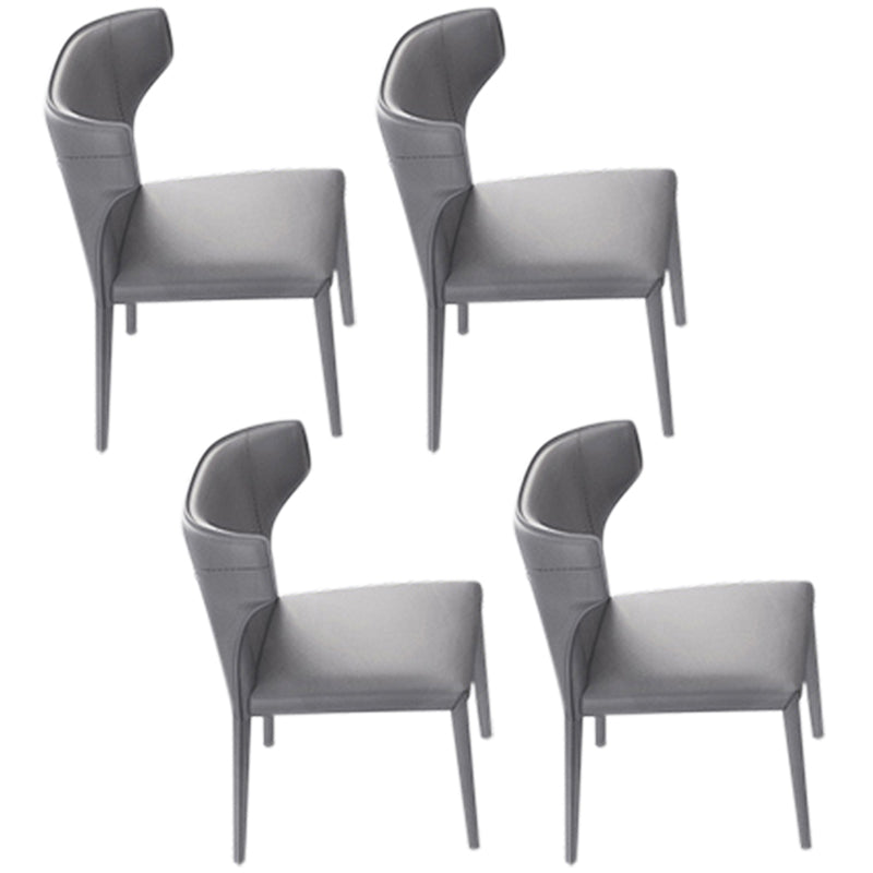 Glam Dinette Set for Dining Room 1/4/5 Pieces Glossy White Dining Table Set 4 Grey Chairs Clearhalo 'Dining Room Sets' 'Dining Tables & Seating' 'dining_room_set' 'furn' 'furn_dining_room_set' 'Furniture' 'Kitchen & Dining Furniture' 6464416