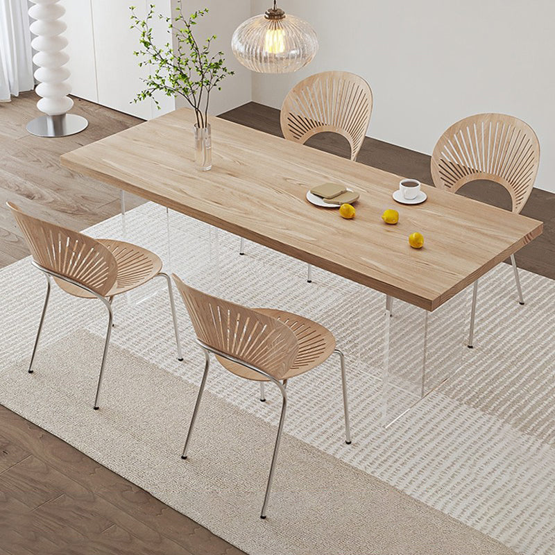 Contemporary Style Rectangle Wood Table Set 1/2/4/5 Pieces Dining Set for Home Use