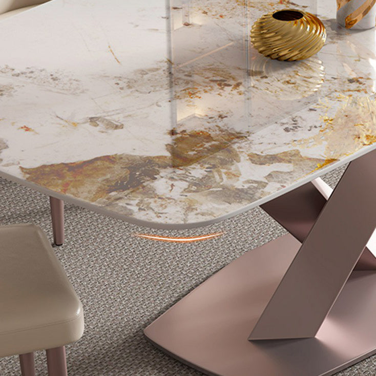 Set da tavolo rettangolo in stile glam 1/4/6/7 pezzi set da pranzo per uso domestico