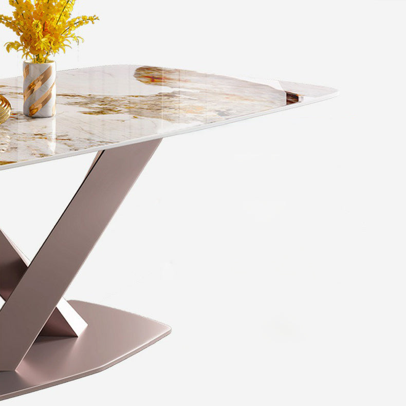 Set da tavolo rettangolo in stile glam 1/4/6/7 pezzi set da pranzo per uso domestico