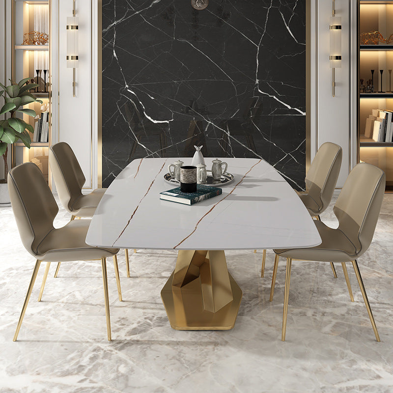 Glam Style Rectangle Table Set 1/4/5/6 Pieces Dining Set for Home Use 5 Pieces: Table, 4 Chairs Clearhalo 'Dining Room Sets' 'Dining Tables & Seating' 'dining_room_set' 'furn' 'furn_dining_room_set' 'Furniture' 'Kitchen & Dining Furniture' 6464514